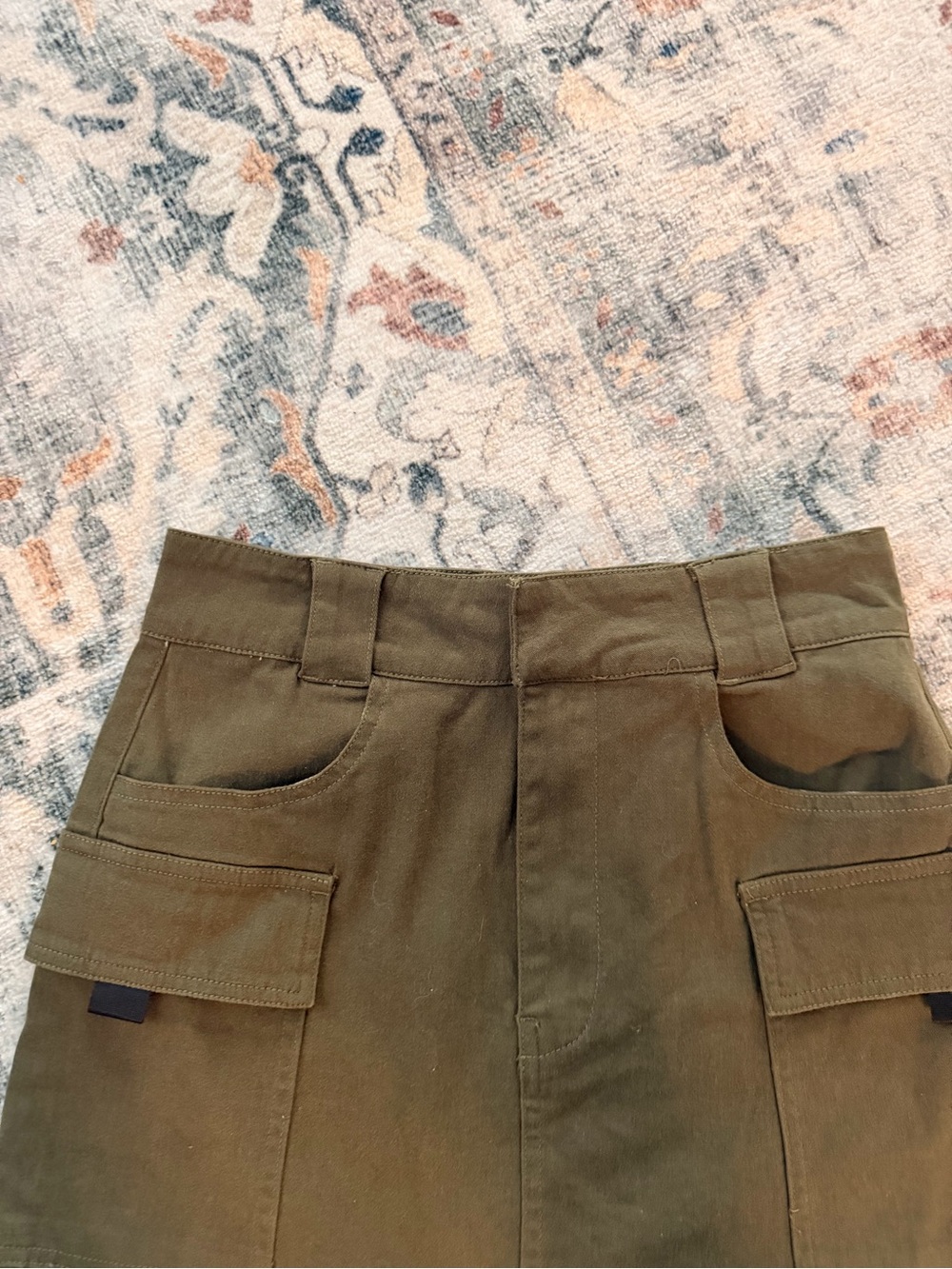 RSQ Olive Green Utility Cargo Mini Skirt - Picture 2 of 5